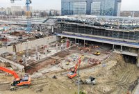 Prace przy budowie przejścia podziemnego. Betonowanie posadzki, fot. Artur Lewandowski