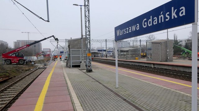 Prace na na stacji Warszawa Gdańska.