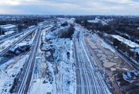 Widok z góry na tory kolejowe Warszawa Czyste fot. Artur Lewandowski