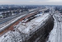 Widok na prace z góry po zachodniej stronie stacji. Zdemontowane tory, fot. Artur Lewandowski