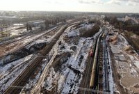 Pociąg po zachodniej stronie stacji Warszawa Zachodnia. Wymiana torów na Warszawa Czyste, fot. Artur Lewandowski