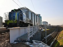 Próba obciążeniowa wiaduktu na stacji Warszawa Główna, nad linią średnicową, fot. Martyn Janduła