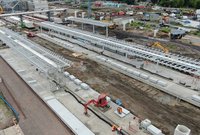 Widok z góry na budowane nowe perony stacji, fot. Artur Lewandowski
