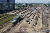 Widok na stację Warszawa Zachodnia od strony wschodniej, widok budowanych nowych peronów, fot. Artur Lewandowski