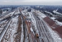 Widok z góry na prace w torach po zachodniej stronie stacji, fot. Artur Lewandowski