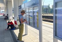 Pasażer przed tablicą z rozkładem jazdy na peronie stacji Warszawa Zachodnia, fot. Anna Znajewska-Pawluk